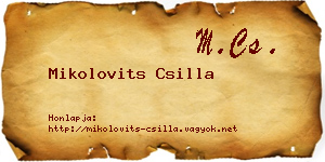 Mikolovits Csilla névjegykártya
