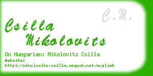 csilla mikolovits business card